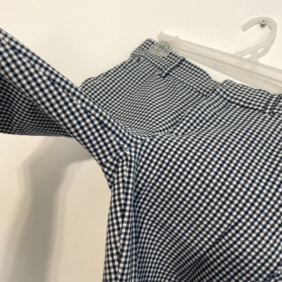GAP High Rise Gingham Signature Skinny Ankle Pants Navy Blue White Cropped Crop - Picture 10 of 15